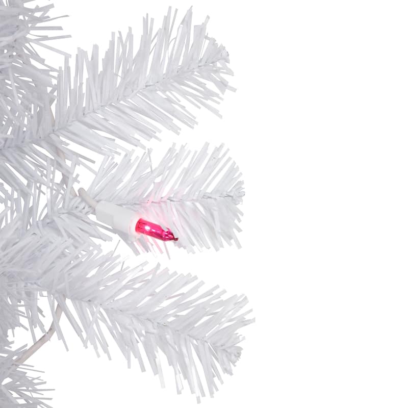 6.5' Pre-Lit Woodbury White Pine Pencil Artificial Christmas Tree