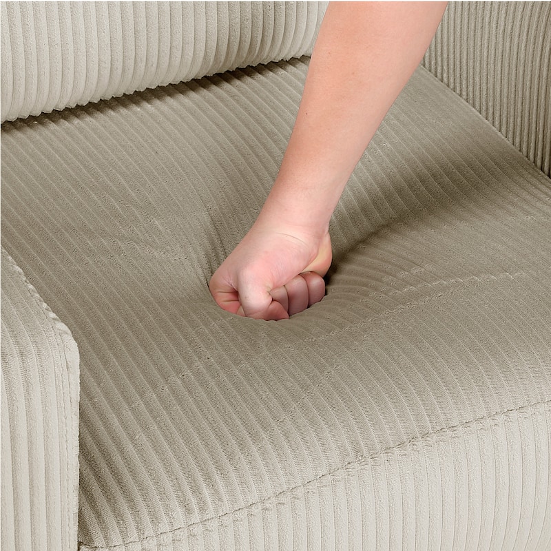 Caspian 54.5" Corduroy Living Room Loveseat - Wood Finish Exposed Feet