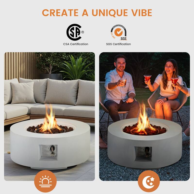 Outdoor Propane Fire Pit Table with Tank Storage and Weather-Resistant Cover