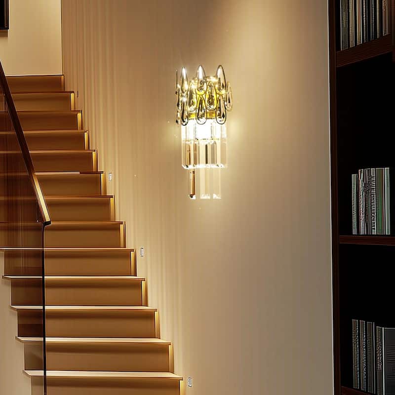 Wall Sconces Lamp Wall Mounted Lighting Crystal Light Fixtures with Three Lights Colors