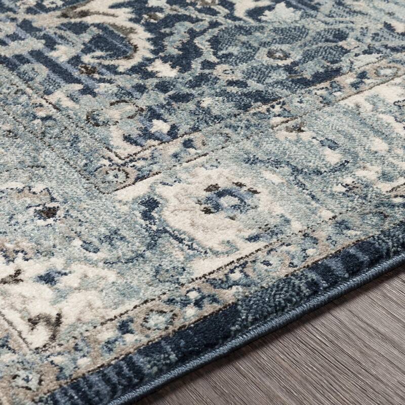 Livabliss Mesopotamia Navy & Teal Updated Traditional Area Rug - 2' x 3'