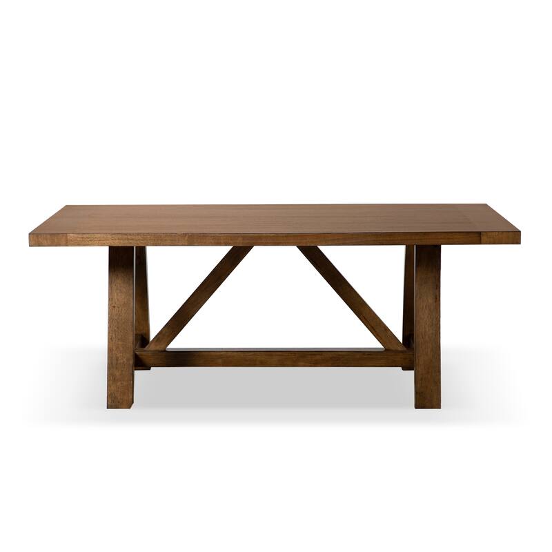 Furniture of America Drystan Rustic 7-Piece Brown Solid Wood Dining Table Set