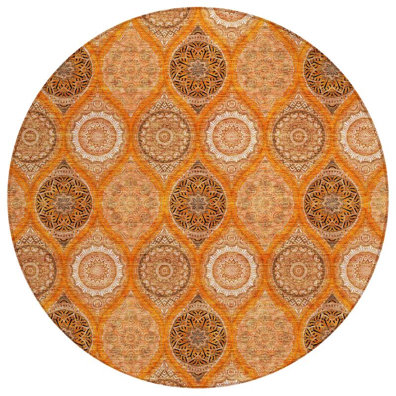 Machine Washable Indoor/ Outdoor Boho Mosaic Chantille Rug