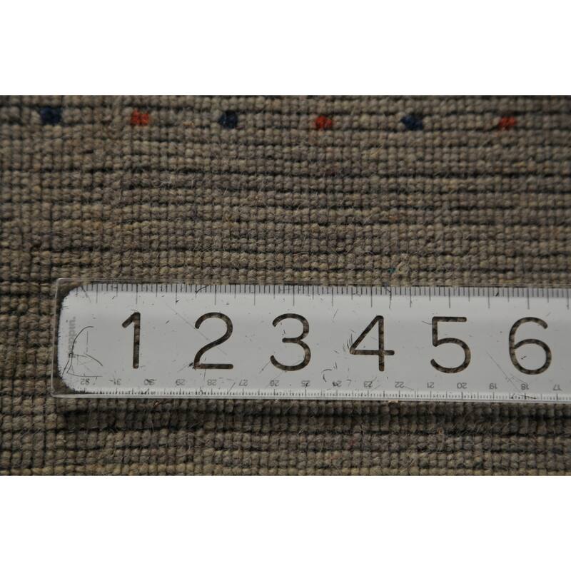 Gabbeh Oriental Area Rug Hand-Knotted Wool Carpet - 8'0" x 9'11"
