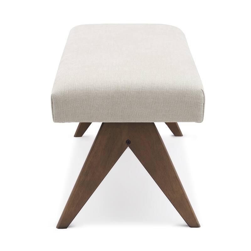Mid Century Modern Fabric Ottoman Bench