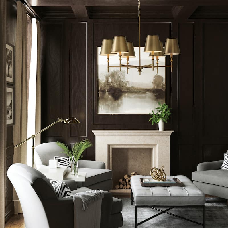 Whitney 6-light Aged Brass Hanging Chandelier