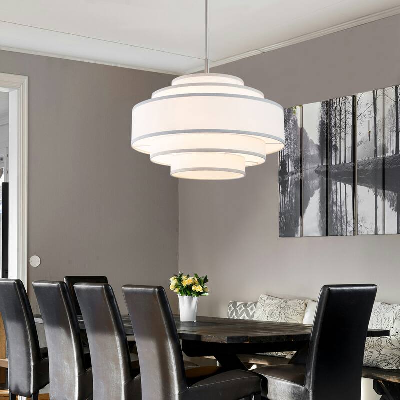 24" 5-Light Dimmable Tiered Drum Chandelier