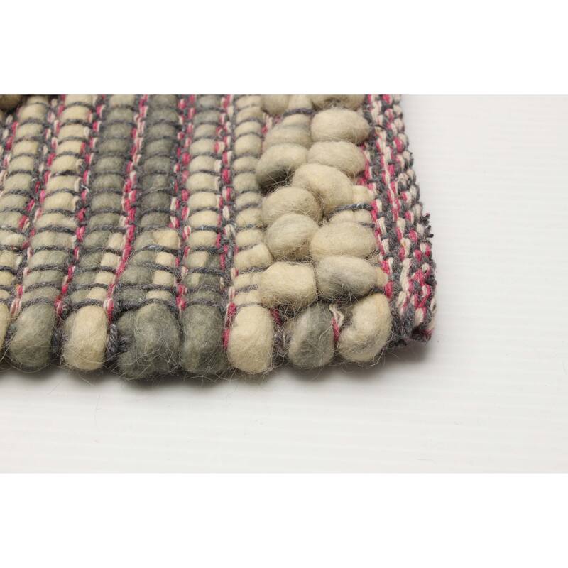 ECARPETGALLERY Braid weave Sienna Teal Wool Rug - 5'2 x 7'11