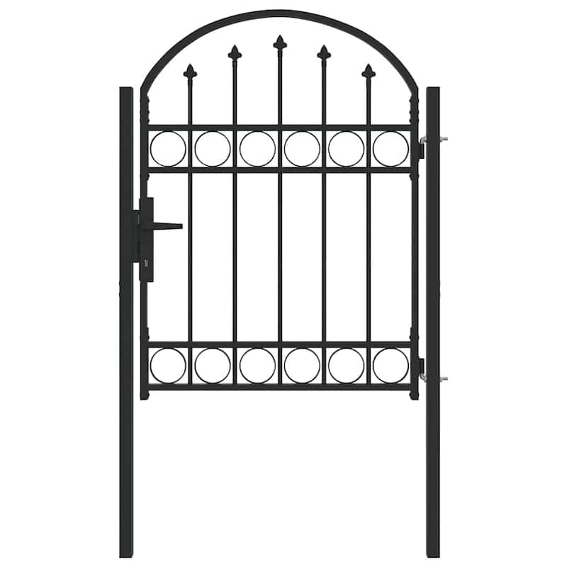 vidaXL Fence Gate Gray 39.4" x 49.2"/59.1"/68.9"/98.4" Powder-coated steel