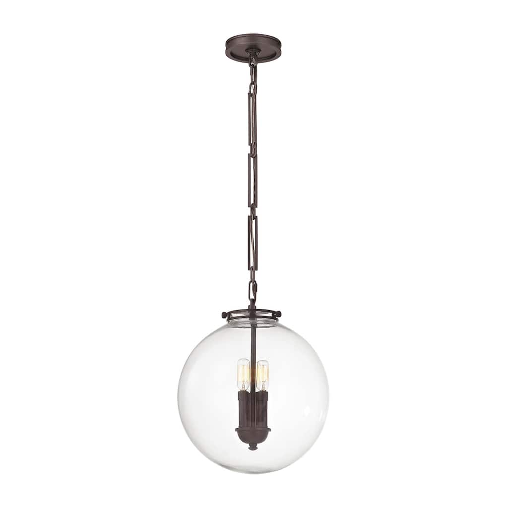Elk Home Gramercy Oil Rubbed Bronze Glass 3 Light Pendant