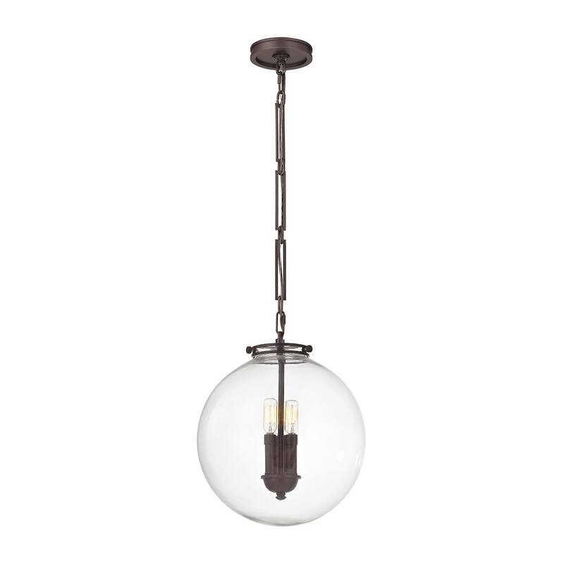 Elk Home Gramercy Oil Rubbed Bronze Glass 3 Light Pendant