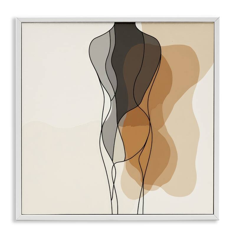 Stupell Earthy Neutrals Pattern Framed Giclee Art Design By LSR Creative Studio - 12 x 12 - White