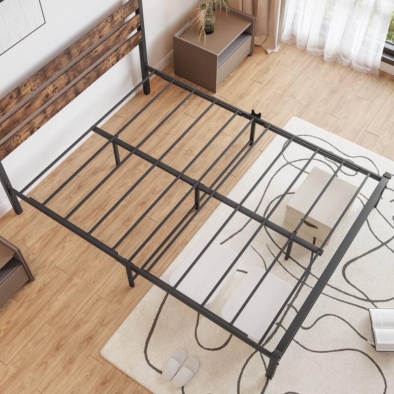 Rustic Metal Mattress Foundation Bed Frame