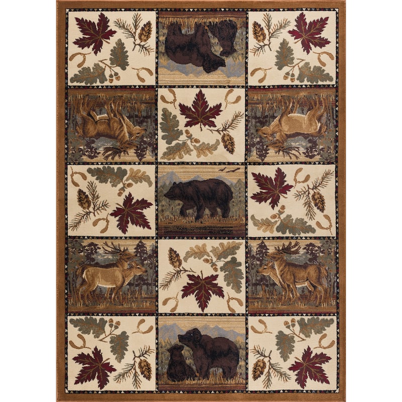 Natural Lodge Novelty Graphic Indoor Area Rug