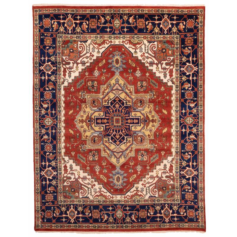 ECARPETGALLERY Hand-knotted Serapi Heritage Dark Copper Wool Rug - 8'11 x 11'10