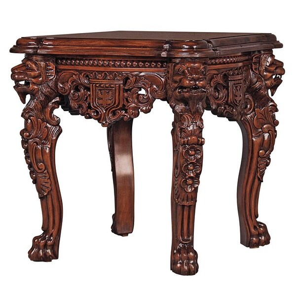 Design Toscano Lord Raffles Grande Hall Lion Leg Side Table - 24 x 24 x 26