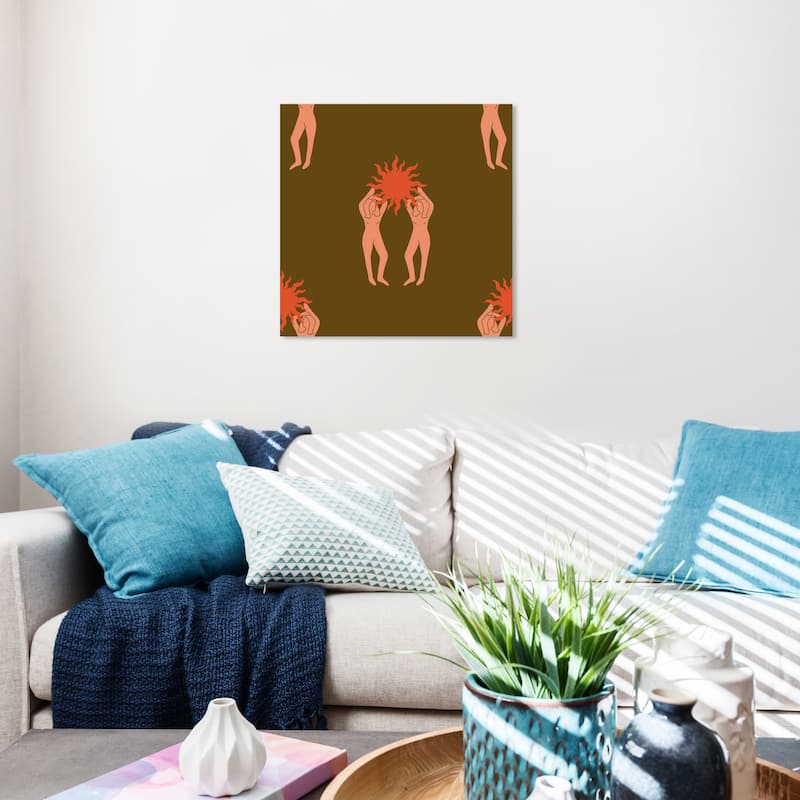 Wynwood Studio Canvas People and Portraits Sunstars Girls Brown and Dark Orange Modern & Contemporary Wall Art Canvas Print - 20 x 20