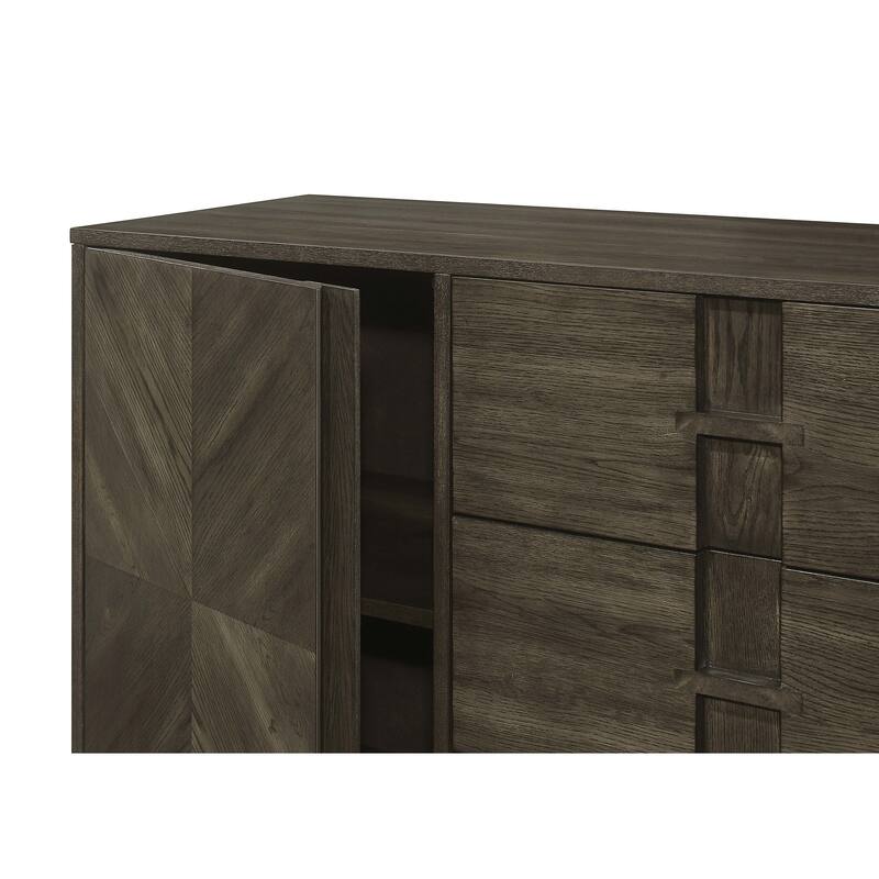 Kelly 3-Drawer Storage Dining Sideboard Buffet Dark Grey