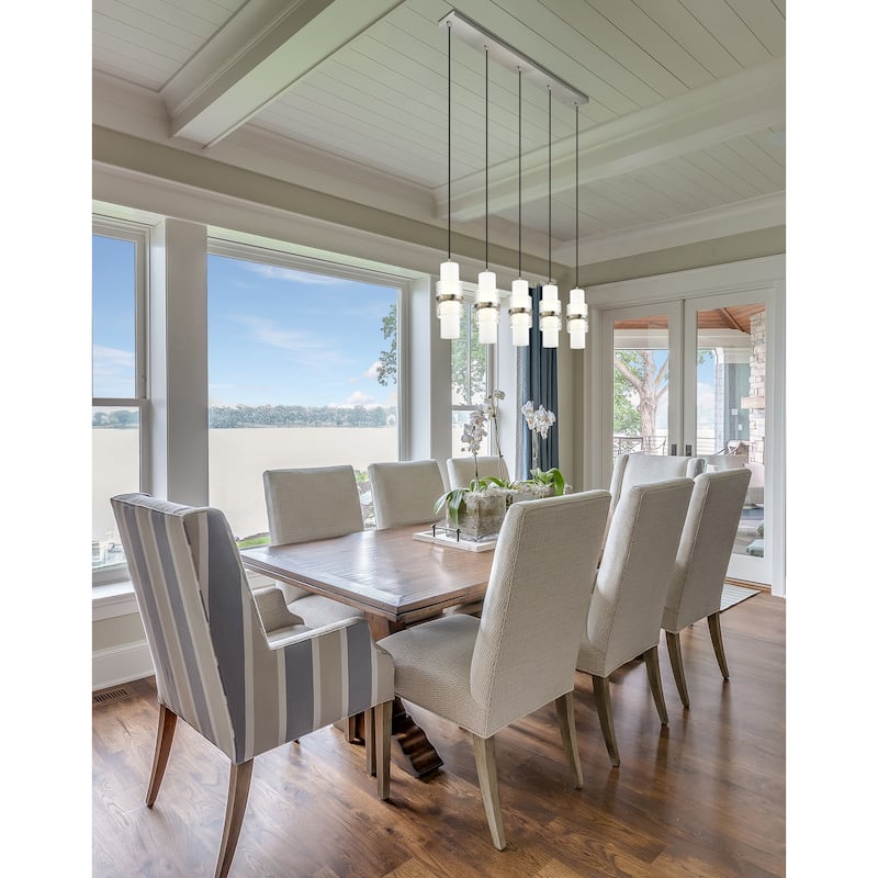 Cayden 5 Light Linear Chandelier in Brushed Nickel - Brushed Nickel
