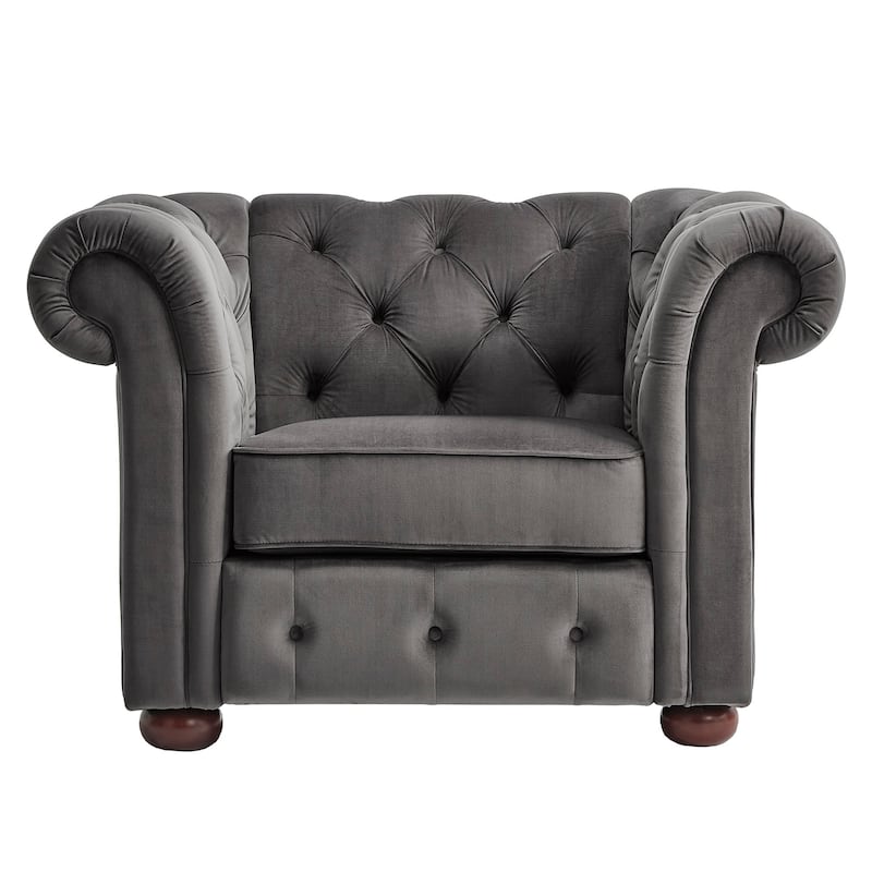 Knightsbridge Tufted Scrolled Chesterfield Chair by iNSPIRE Q Artisan
