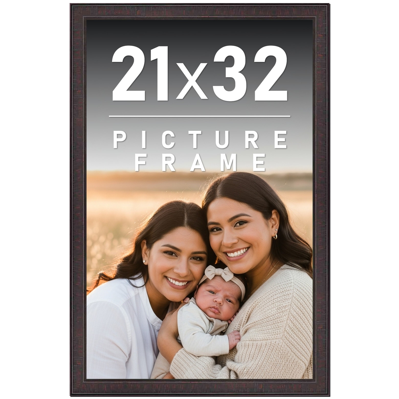 21x32 Frame Brown Solid Wood Picture Frame - Complete Modern Photo