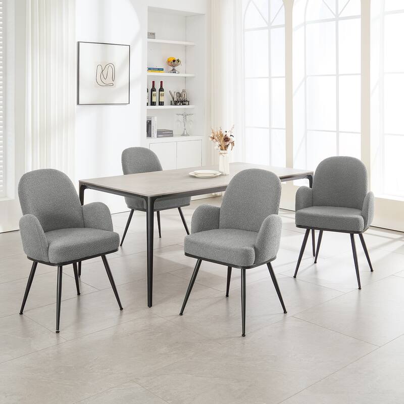 Fabric Upholstered Dining Chairs Set of 2/4 with Arms - 34.8"H x 23.2"W x 22.8"D