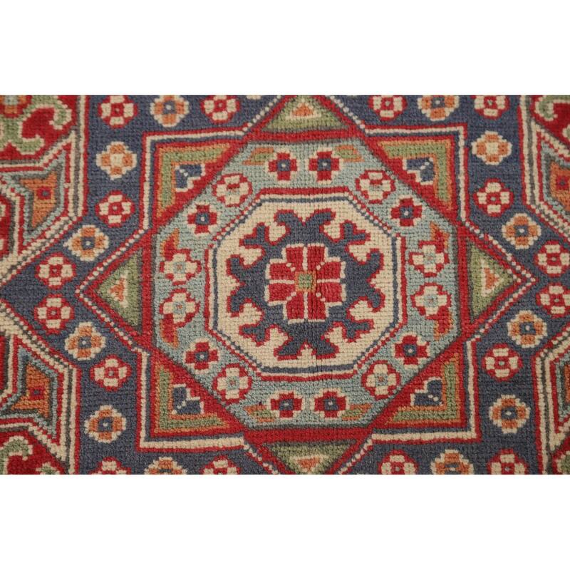 Blue Kazak Oriental Area Rug Handmade Wool Carpet - 4'10" x 6'6"