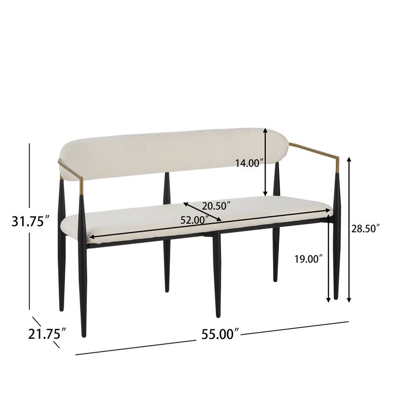 Christopher Knight Home - Elias Modern Metal Loveseat Settee with Elegant Upholstered Seating