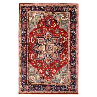 ECARPETGALLERY Hand-knotted Serapi Heritage Red Wool Rug - 6'0 x 9'1