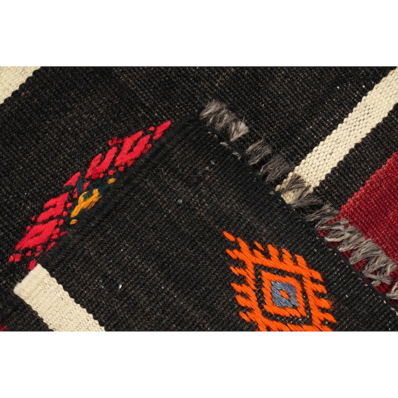 Hand Woven Oriental 100% Wool Carpet Southwestern Tribal Red Kilim Area Rug - 10' 6'' X 5' 10''