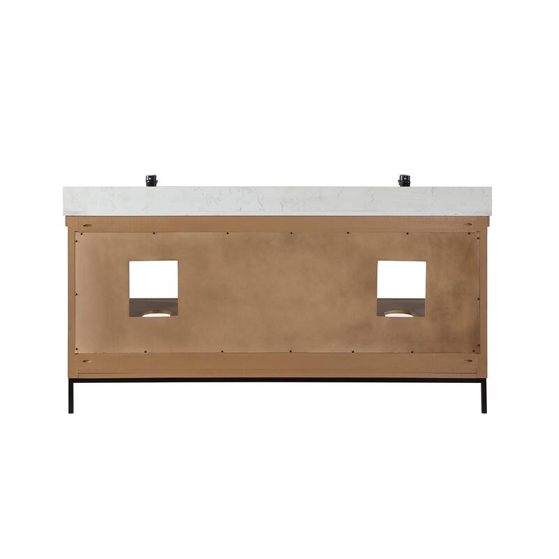 Altair Kesia Bathroom Vanity with Composite Stone Countertop with Mirror