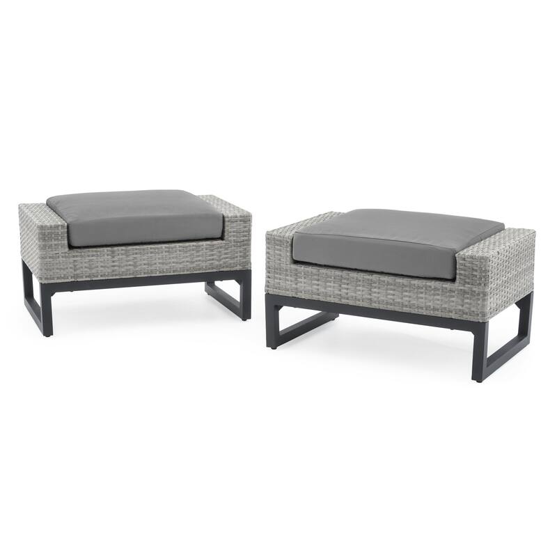 Milo Gray 7 Piece Sunbrella Outdoor Patio Motion Fire Set