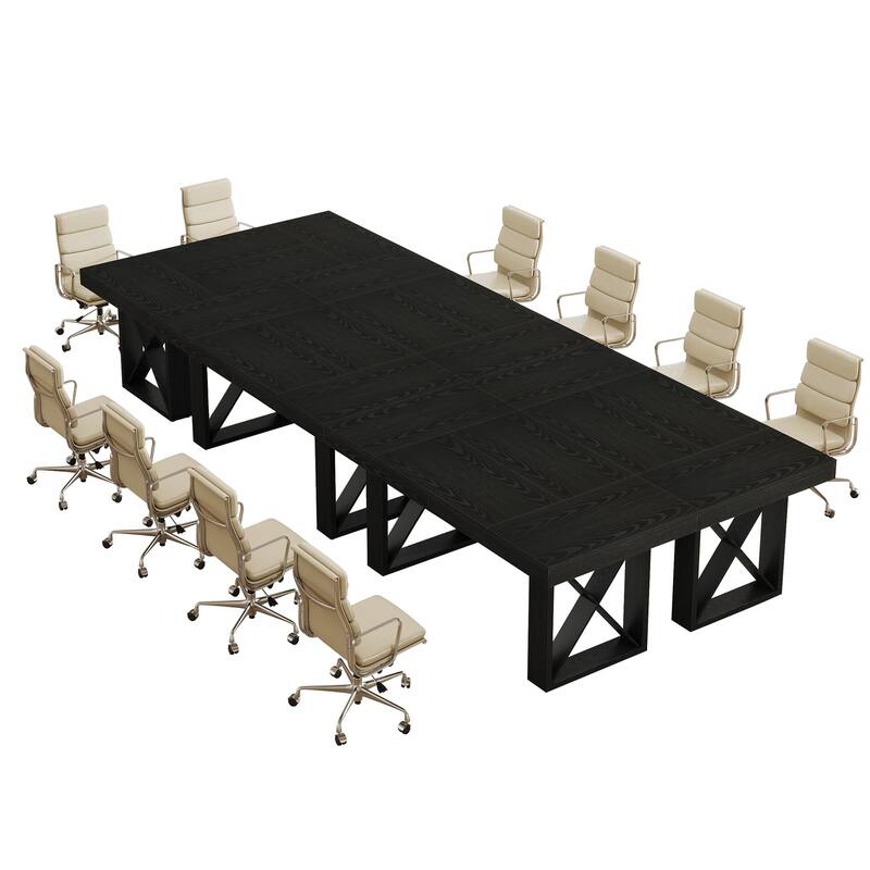 63-Inch Long Wood Conference Table, Simple Meeting Desk for Home Office & Small Team Gatherings