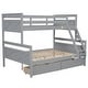 preview thumbnail 6 of 18, Twin over Full Bunk Bed with Ladder, 2-Drawers, Convertible, Grey