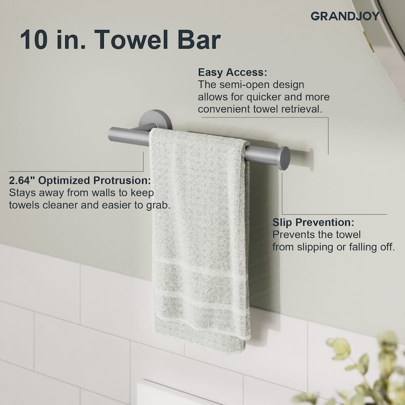 GRANDJOY 4-Piece Bath Towel Bar Rack Towel Holder Stainless Steel Hardware Set