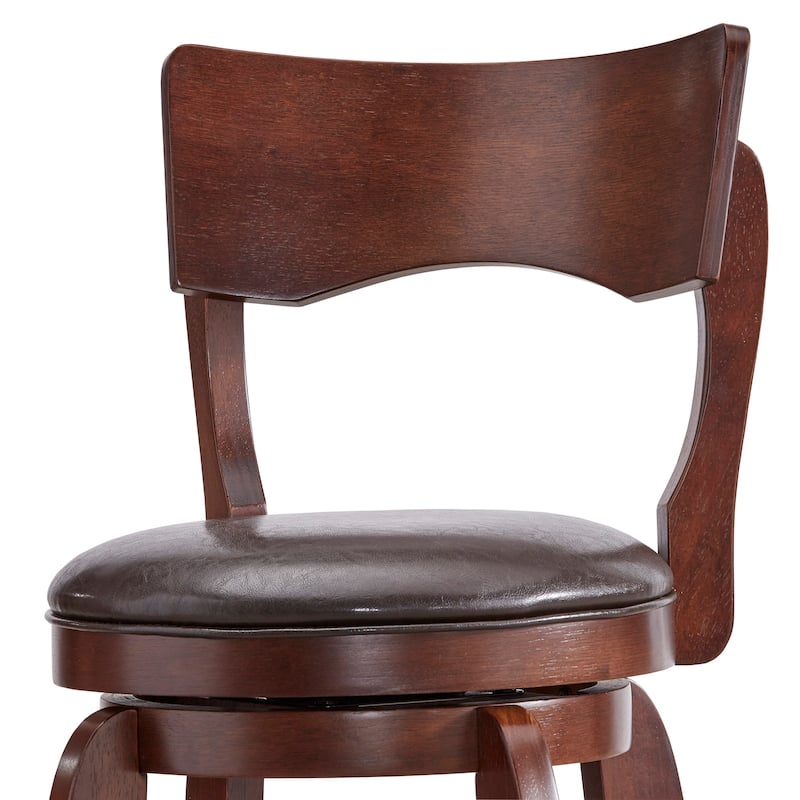 Lyla Swivel 29-inch Brown High Back Bar Height Barstool by iNSPIRE Q Classic