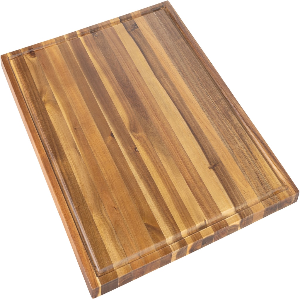 Eldridge Extra Large 24 in. W x 18 in. D Handcrafted Acacia Wood Grain Thick Reversible Cutting Board with Juice Grooves