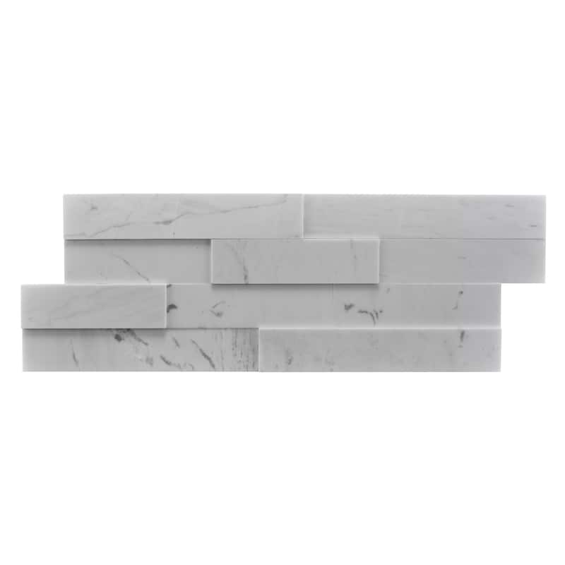 Cliffside 8 in. x 22 in Panel and 8 in. x 24 in. Corner Honed Marble Wall Tile