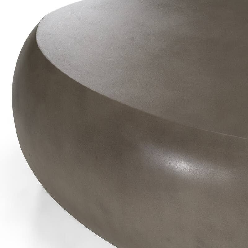 Denny Modern Grey Concrete Oval Coffee Table