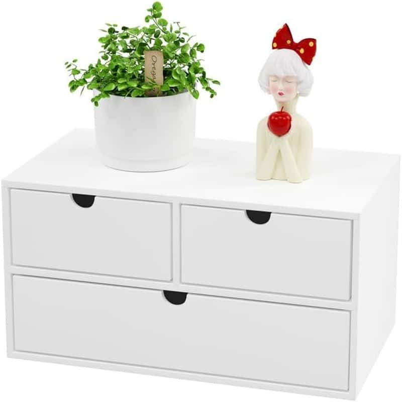 Bamboo Desk Organizer - White