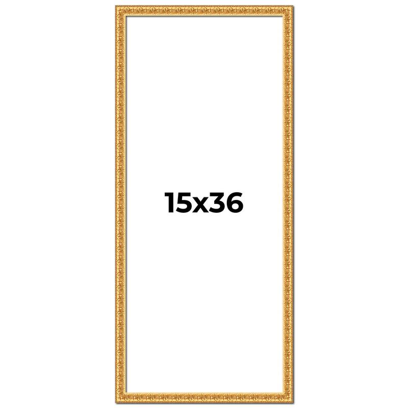15x36 Frame Gold Real Wood Picture Frame Width 1 inches | Interior