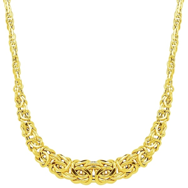 Eternity Gold Graduated Byzantine Links Necklace in 14K Gold - Yellow