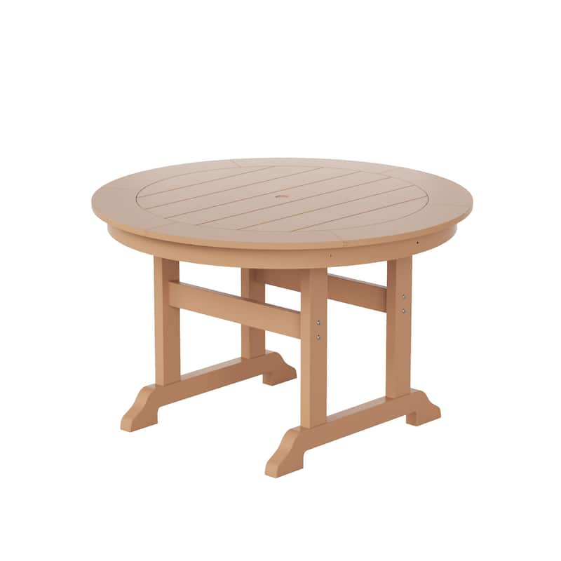 Laguna Hdpe All Weather Outdoor Patio 47" Round Dining Table - Teak