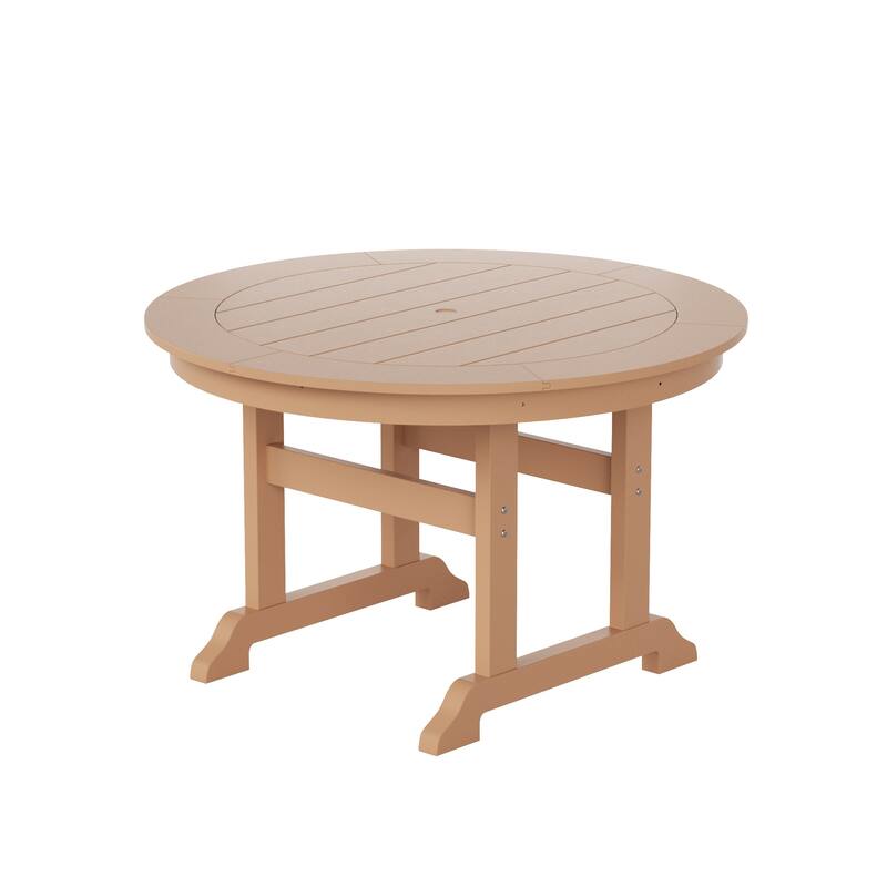 Polytrends Laguna 5-Piece Round Table Folding Highback Chair Dining Set
