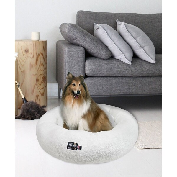 Bessie and Barnie Ultra Plush Deluxe Comfort Pet Dog Cat White Snuggle Bed Machine Washable Made in the USA Bed Bath Beyond 24184030