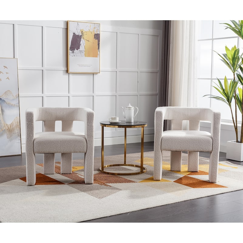 Fabric Upholstered Accent Dining Chair for Kitchen 2PCS