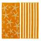 Luxurious Cotton Printed Beach Towel - Starfish - Orange / Yellow