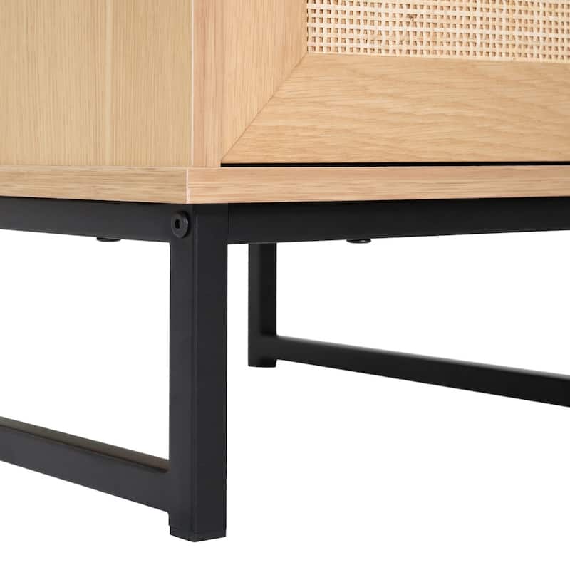 Set of 2 Mid-Century Modern Side Tables with Drawer and Shelf - 17"W x 19"D x 22"H