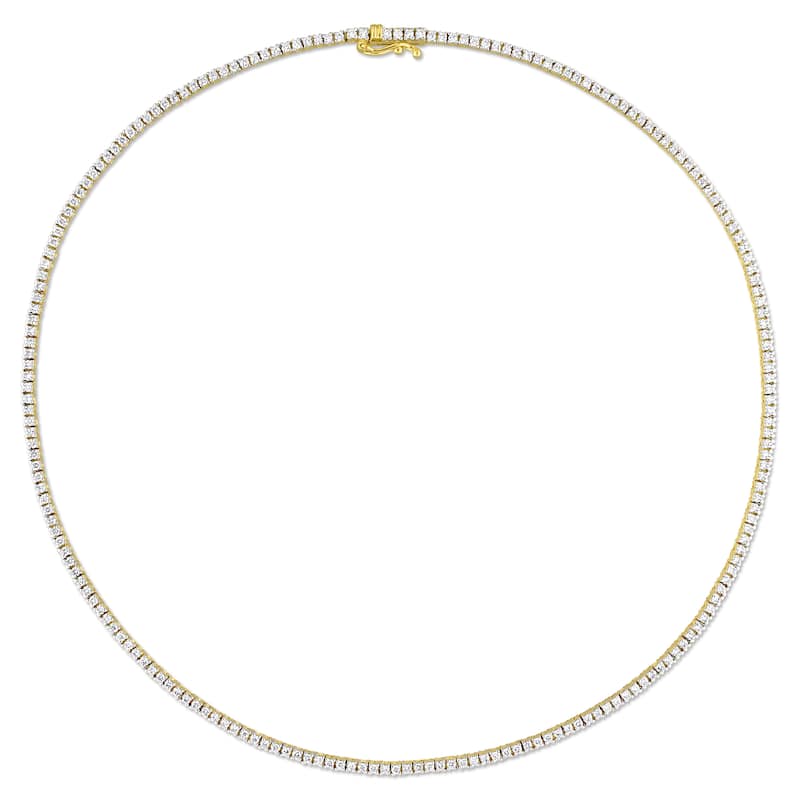 Miadora 2 1/5ct TDW Diamond Tennis Choker Necklace in 14k Yellow Gold, 15 inch