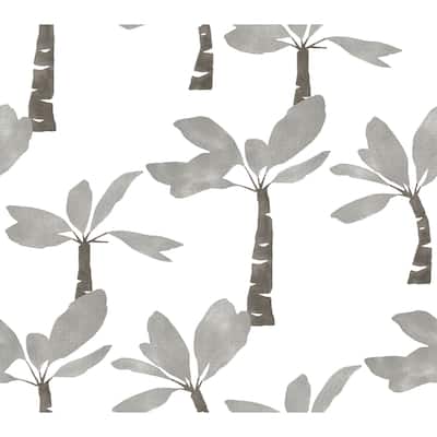 York Wallcoverings Painted Oasis Carbon and Graphite Wallpaper